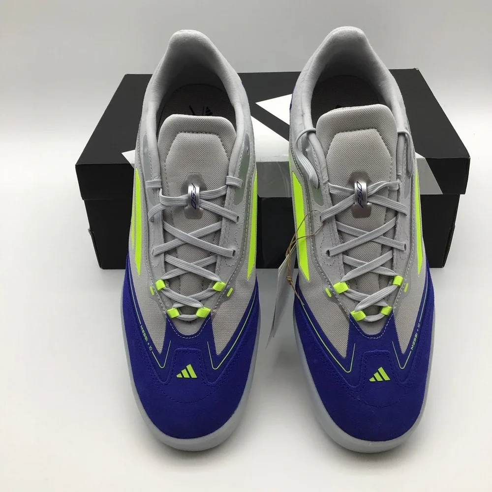 Adidas F50 Freestyle Messi Indoor Soccer Shoes Men‎ 11.5 Neon Yellow Blue JH8830 - Picture 3 of 8